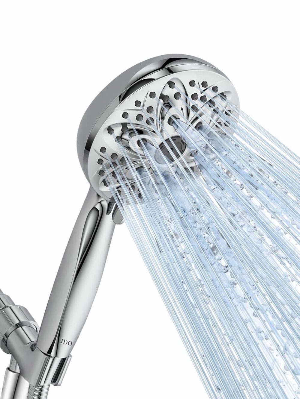 JDO High Pressure Handheld Shower Head 6 Spray Settings Chrome New